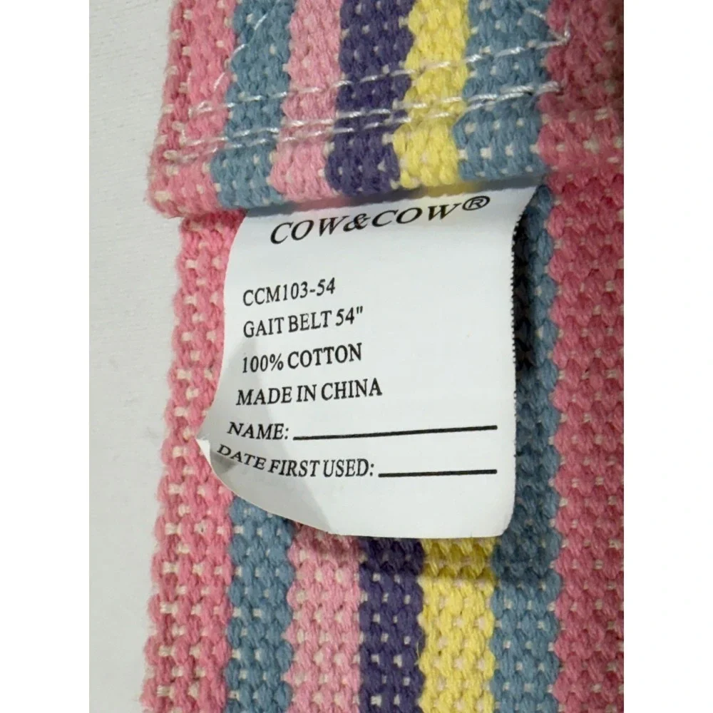 Cow Cow Transfer Gait Belt 54 Inch Pastel Cotton Medical Assist Belt